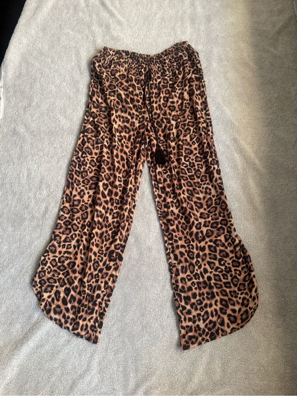 White House Black Market Leopard Print Wide-Leg Pants - Brown & Black
